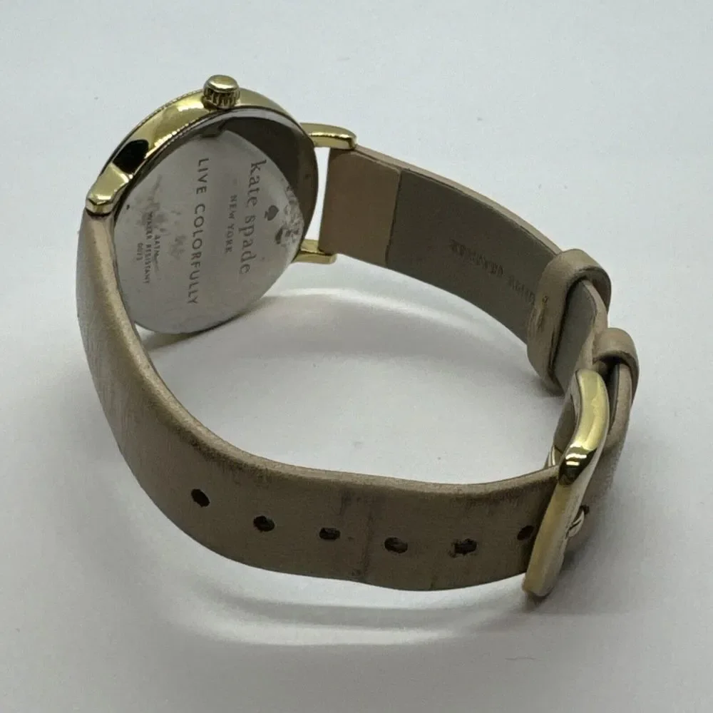 Kate Spade New York Metro 0073 Women's Beige Leather Analog Dial Watch JNA463
